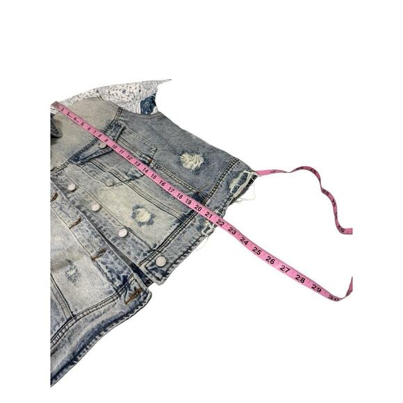 Blank NYC Bandana Blue Denim Boho Jacket ASO Tell Me Lies Womens Large - Picture 7 of 9
